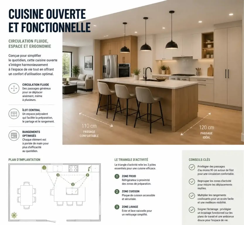 Circulation fluide dans un projet d'aménagement de cuisine