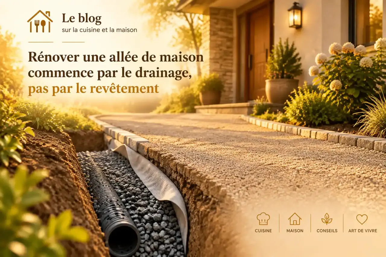 Rénover une allée de maison commence par le drainage, pas par le revêtement