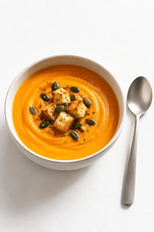 Recettes gourmandes et faciles : soupe veloutée de carottes, patate douce et coco