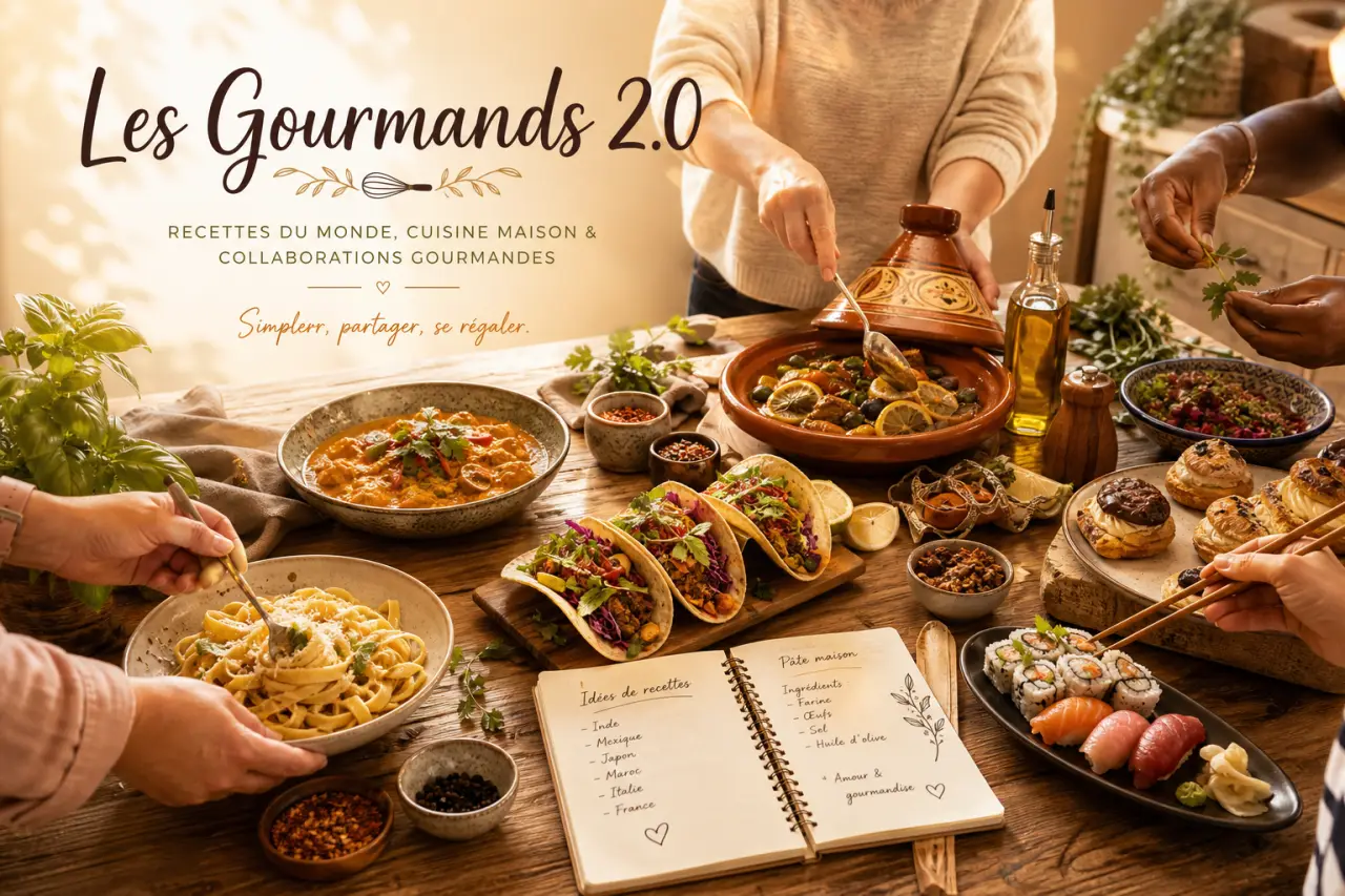 Les Gourmands 2.0 : recettes du monde, cuisine facile et collaborations culinaires
