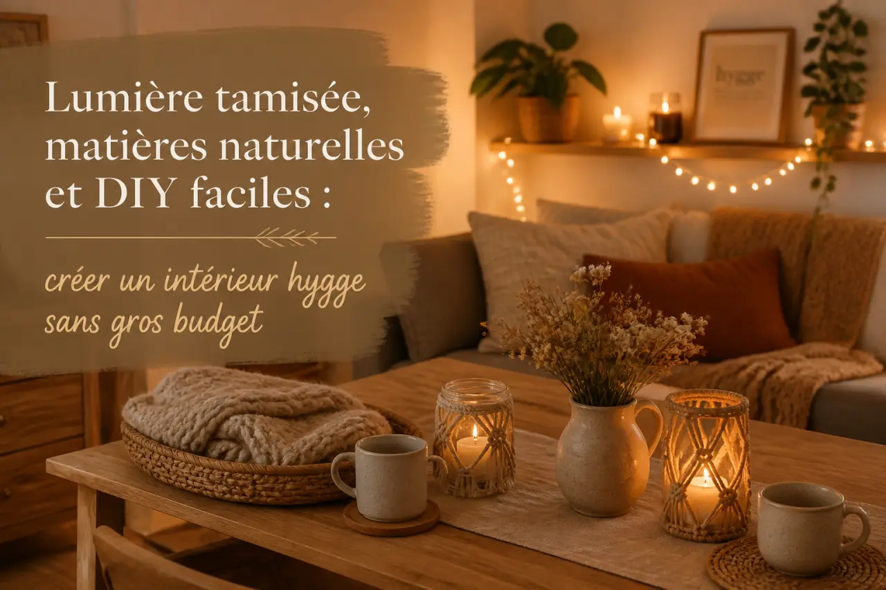 Lumière tamisée, matières naturelles et DIY faciles : créer un intérieur hygge sans gros budget