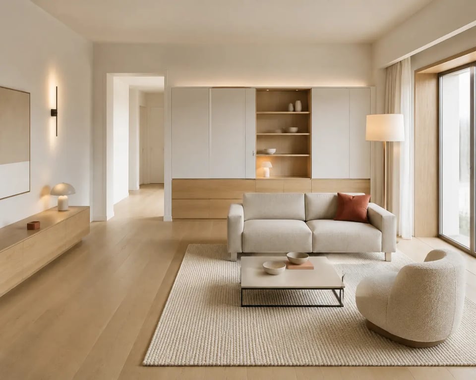 Aménagement maison avec circulation fluide, lumière maîtrisée et mobilier adapté