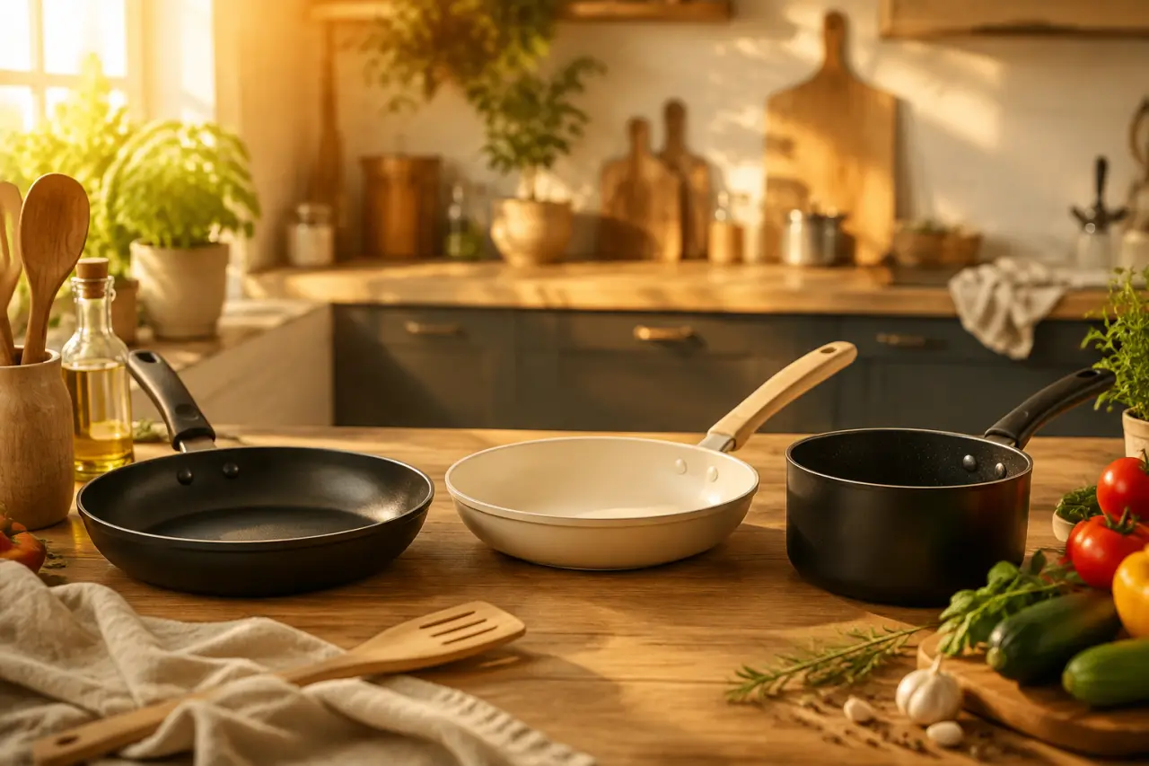 PTFE, céramique ou aluminium revêtu : choisir ses ustensiles de cuisine antiadhésifs selon l’usage