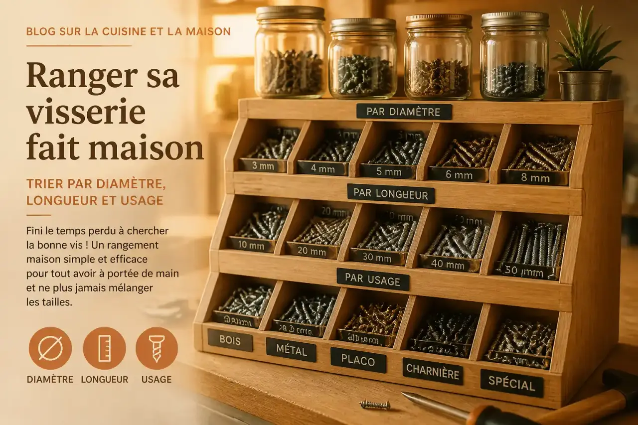 Ranger sa visserie fait maison : trier par diamètre, longueur et usage