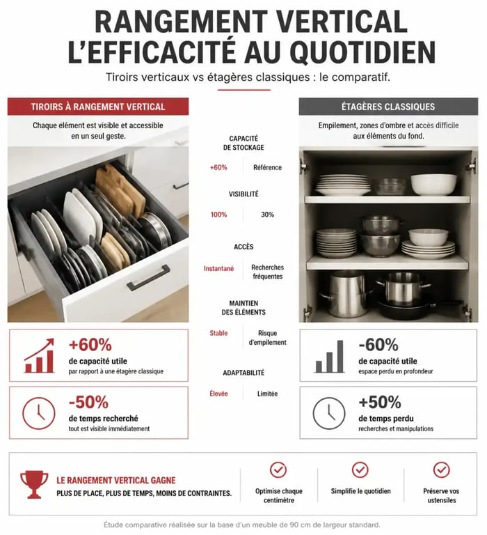 Optimisation du rangement vertical pour organiser la cuisine