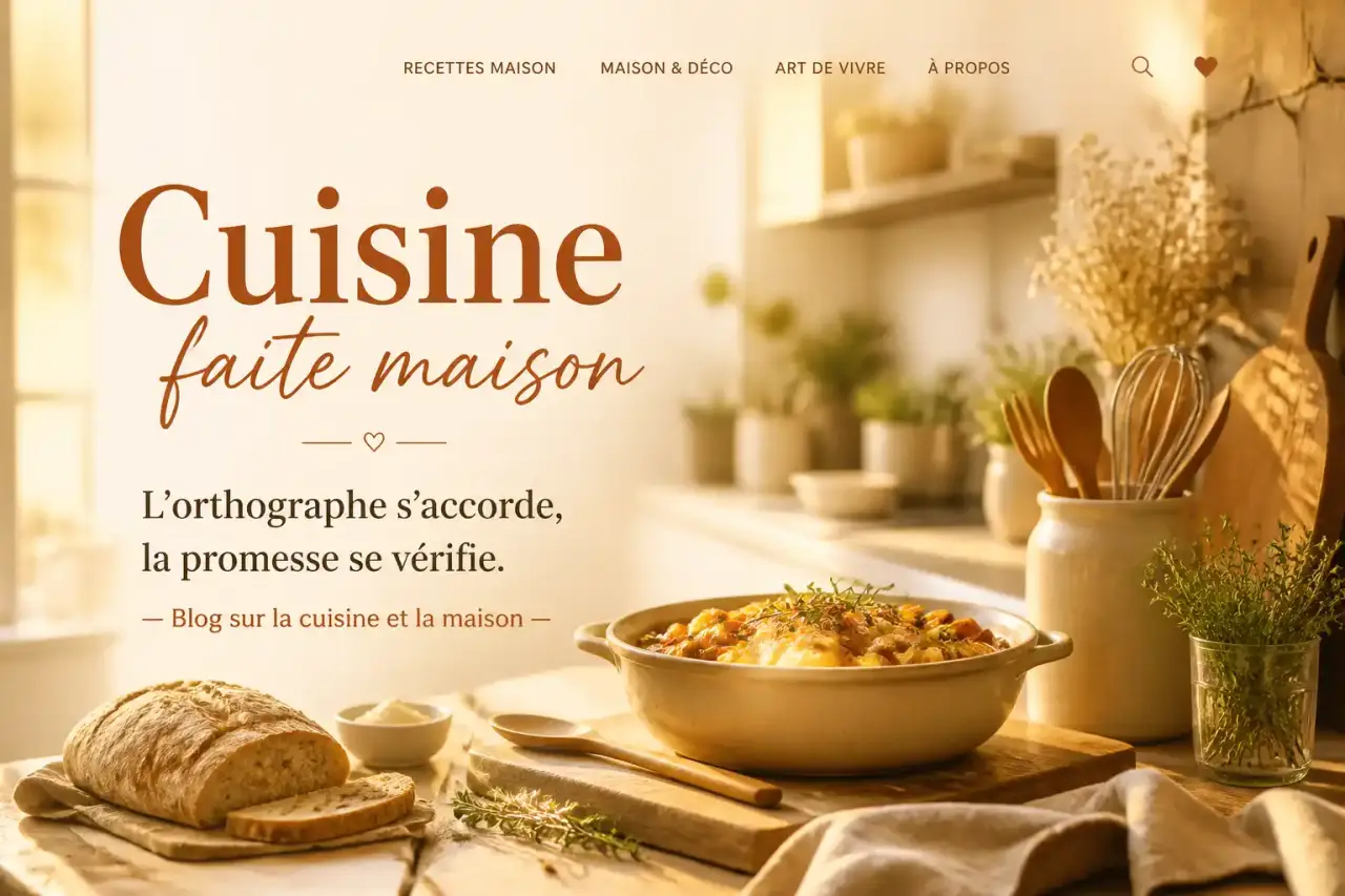 Cuisine faite maison : l'orthographe s'accorde, la promesse se vérifie